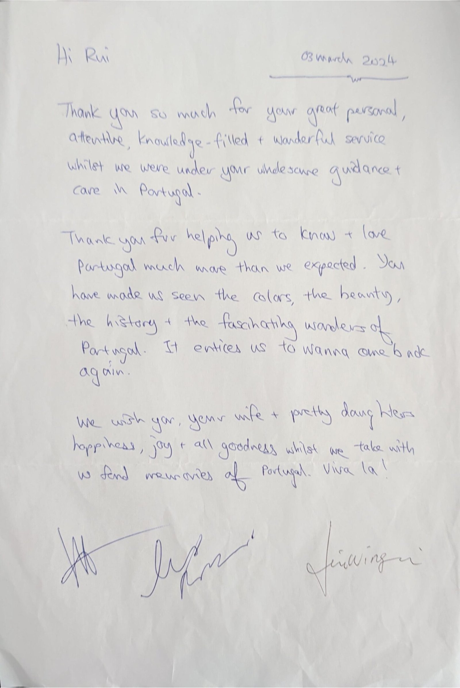 Handwritten letter
